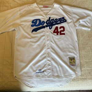 White Mitchell & Ness Jackie Robinson Dodgers Jersey